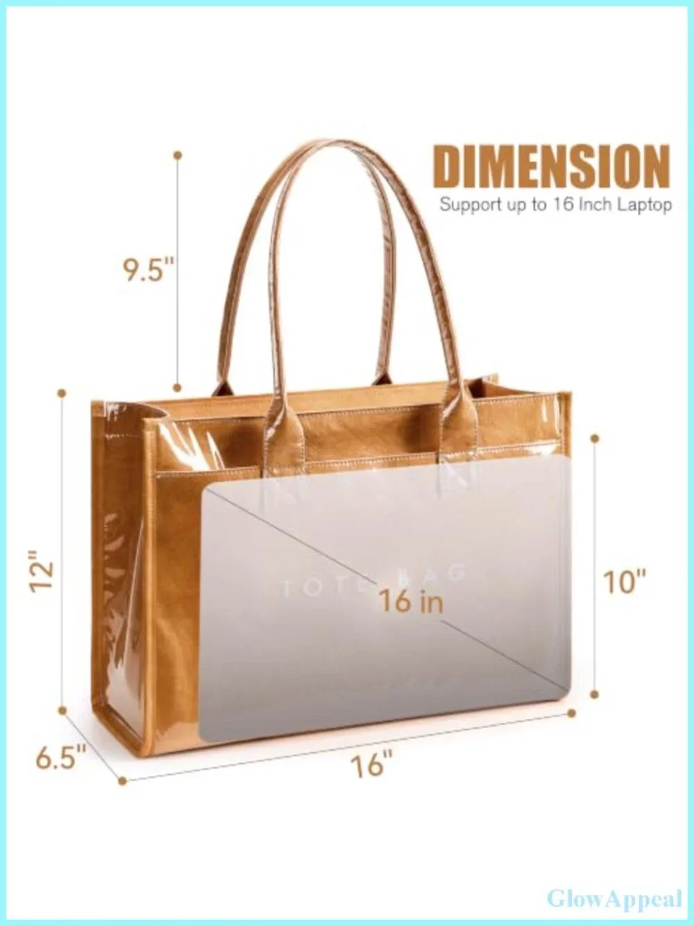 PVC Tote Bag Women's Large Capacity Work Handbag Shoulder Purse